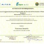 Attestato di frequenza corso-aggiornamento RSPP - Modulo B_1