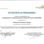 Attestato di frequenza corso di progettazione dimensionamento impianti