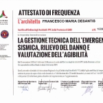 Corso di gestione tecnica emergenza sismica